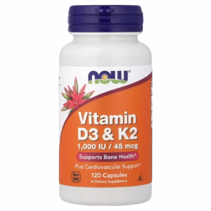 NOW Foods, Vitamin D3 & K2, 1,000 IU / 45 mcg, 120 Capsules