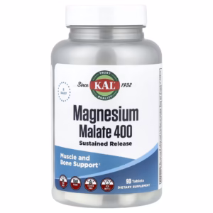 KAL, Magnesium Malate 400, 90 Tablets (200 mg per Tablet)