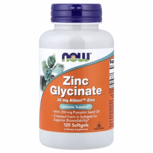 Zinc Glycinate 30 mg – 120 Softgels | NOW Foods
