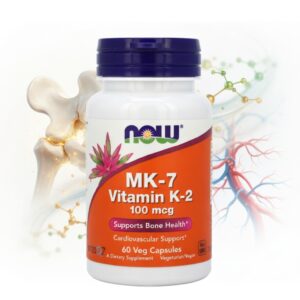 MK-7 Vitamin K-2 100 mcg – 60 Veg Capsules | NOW Foods