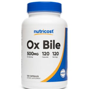 Ox Bile 500 mg – 120 Capsules | Nutricost